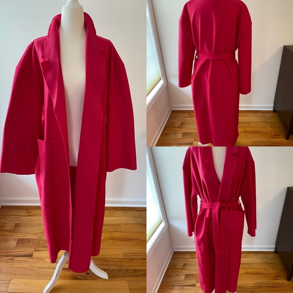 Boohoo Jackets & Blazers - Boohoo Hot Pink Long Trench Coat